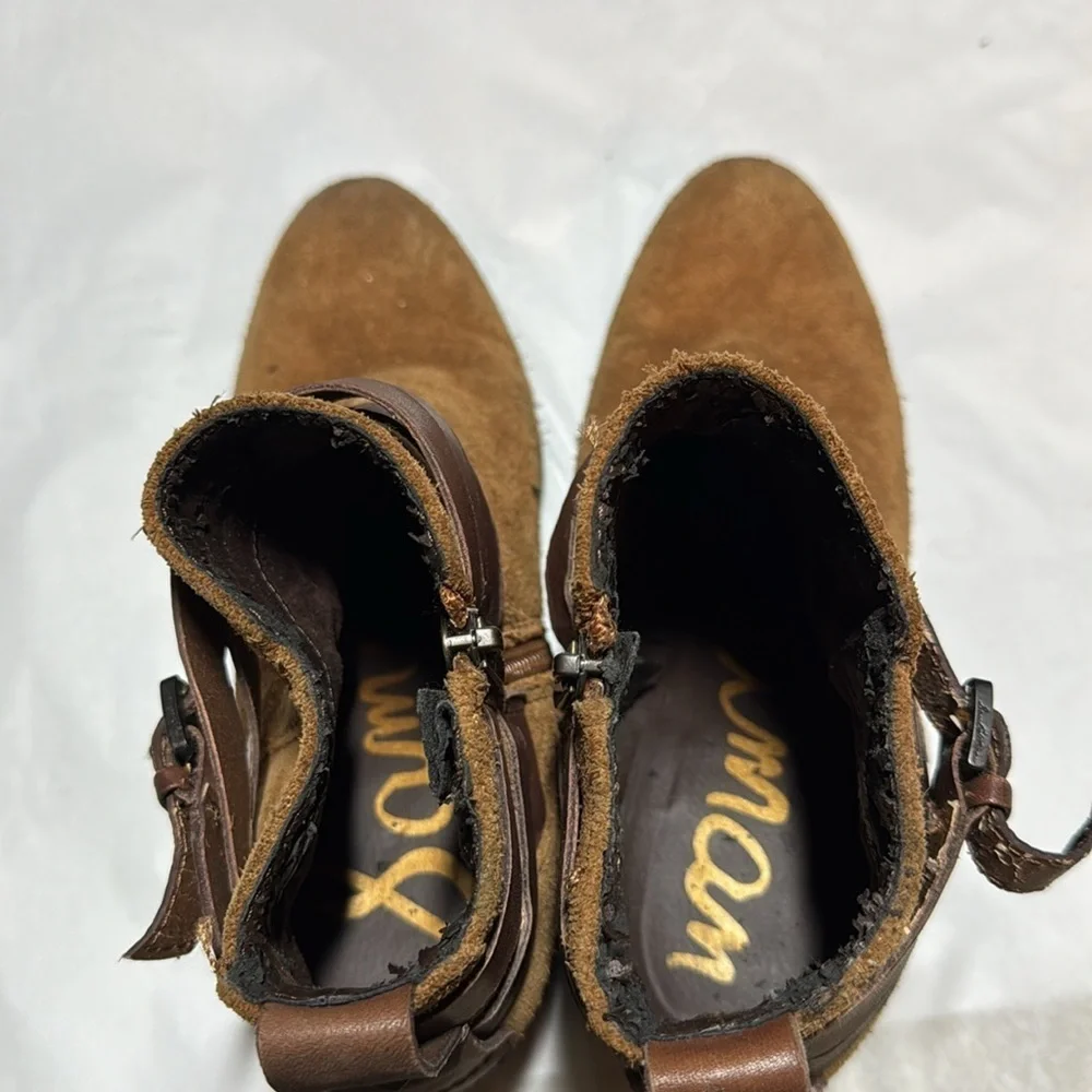 Sam Edelman‎ Hannah brown suede ankle boots Sz 6 1/2